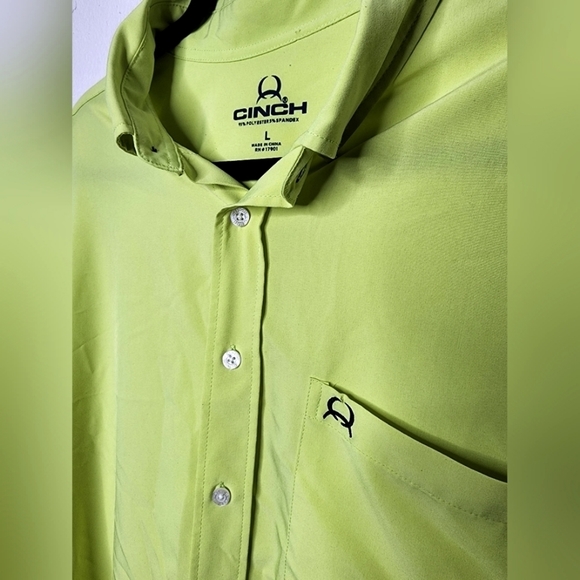 Cinch Other - Cinch Lime Button Down Athletic Polo